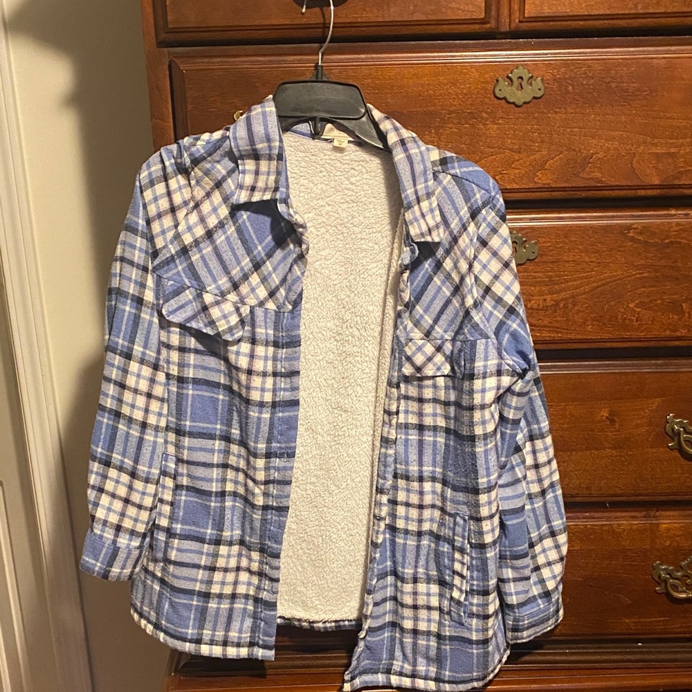 Blue and White Plaid Jacket